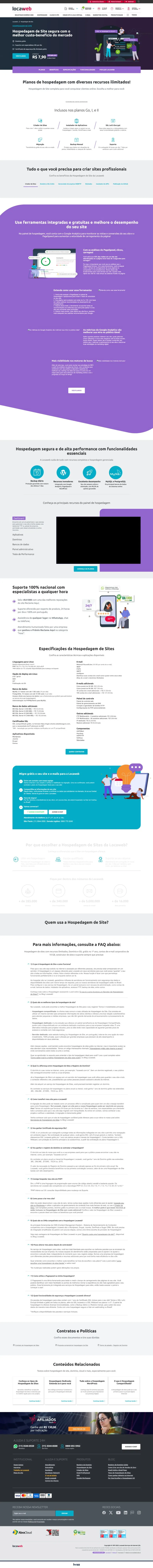 Página anterior de Hospedagem de Site: Hospedagem de Site segura com o melhor custo-benefício do mercado